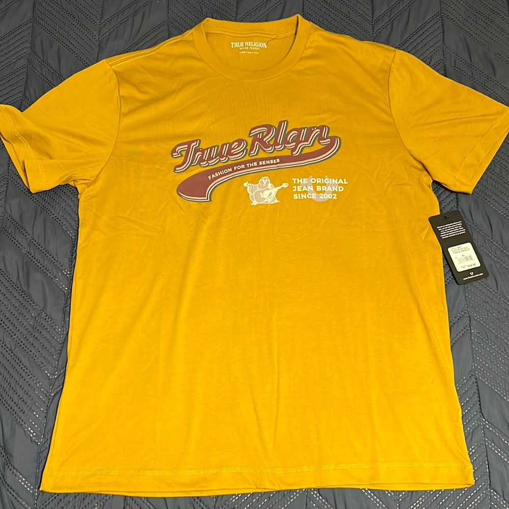 RARE Original Vintage True Religion Antique Gold Crew Neck Tee Shirt